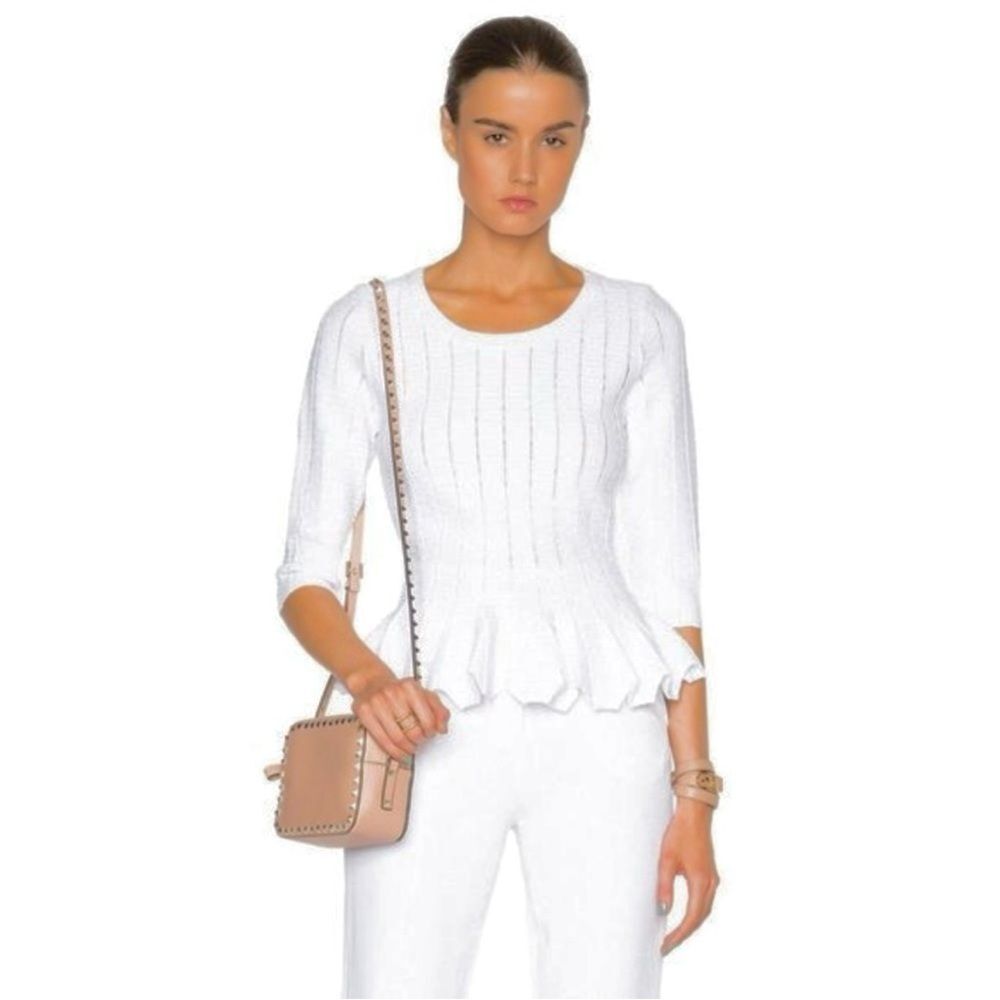 Jonathan Simkhai Peplum Top in White XS